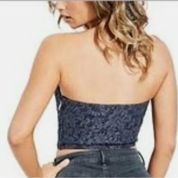 GUESS Dark Blue and Black Lace set bustier and short - Picture 4 of 16